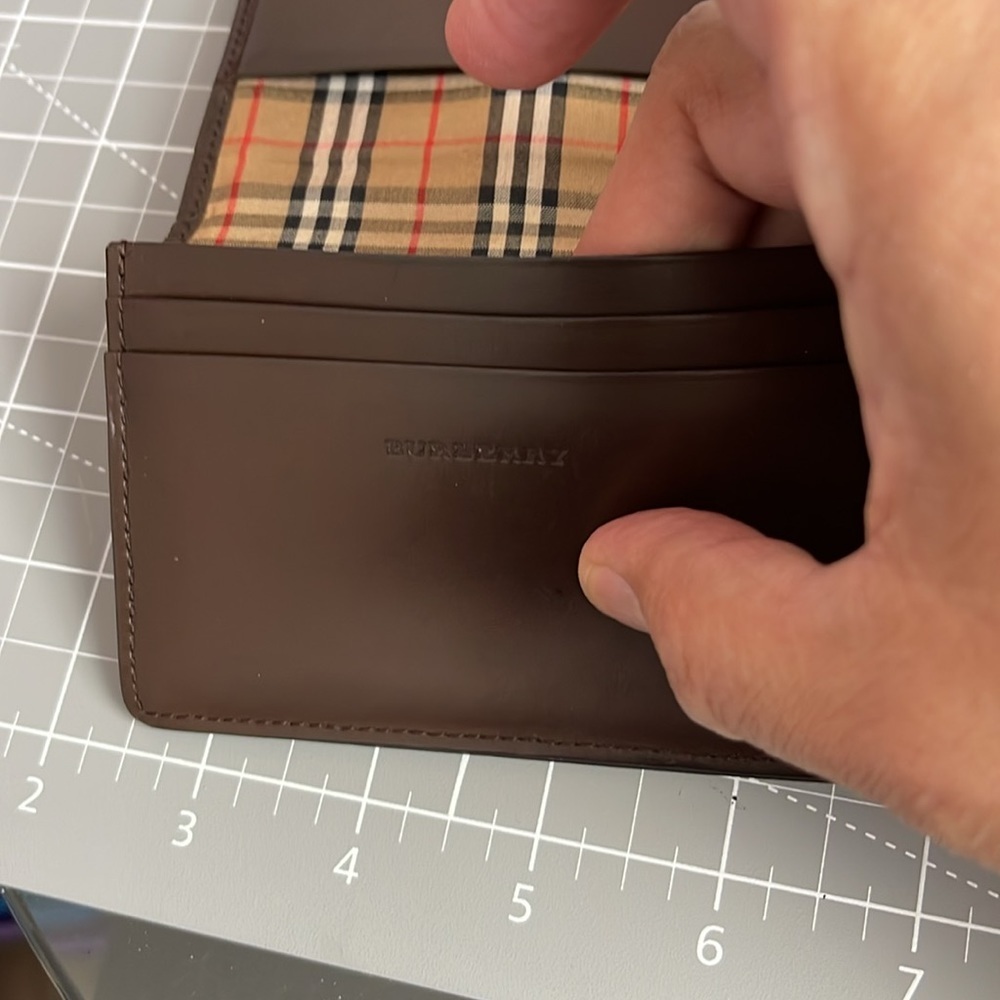 Burberry Authentic Dark Brown & Plaid Business Card/Wallet. MA103 - Picture 7 of 9